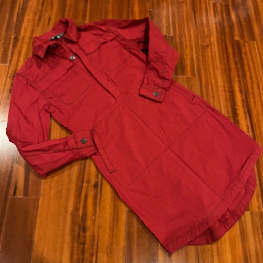 Title‎ Nine Shirt Dress Red Wren Utility Long Sleeve One Piece Athleisure Small